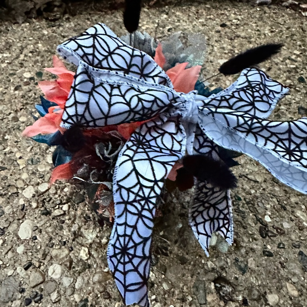 Black Ghost Mug with Halloween Floral Arrangement (glows in the dark) - Picture 2 of 6